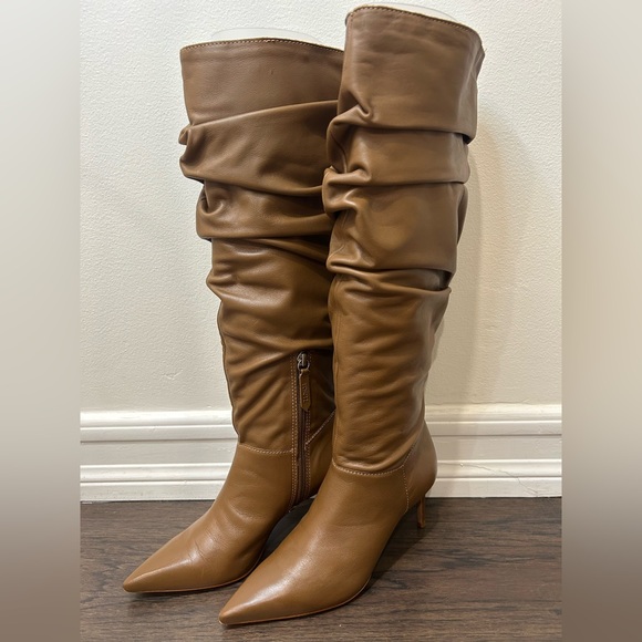 SCHUTZ - Ashlee Up Knee High Slouchy Nappa Leather Boot Size 5 - Picture 8 of 16
